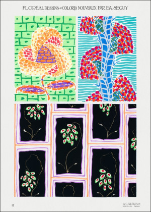 Colorful floral design, art nouveau & art deco artwork, plate no. 17 from Floréal, E. A. Séguy -  plakat Wymiar do wyboru: 30x40 cm