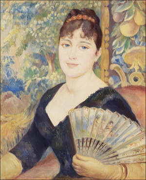 Woman with Fan, Auguste Renoir - plakat Wymiar do wyboru: 59,4x84,1 cm