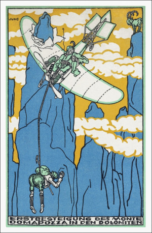 First Ascent of Monte Domapozza in the Dolomites, Moriz Jung - plakat Wymiar do wyboru: 70x100 cm