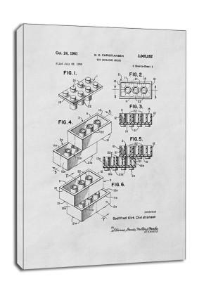 Patent, Lego 1961  - obraz na płótnie Wymiar do wyboru: 20x30 cm