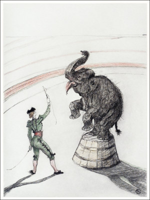 Elephant en liberte, Henri De Toulouse-Lautrec - plakat Wymiar do wyboru: 70x50 cm