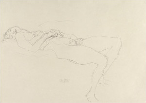 Reclining Nude, Gustav Klimt - plakat Wymiar do wyboru: 91,5x61 cm