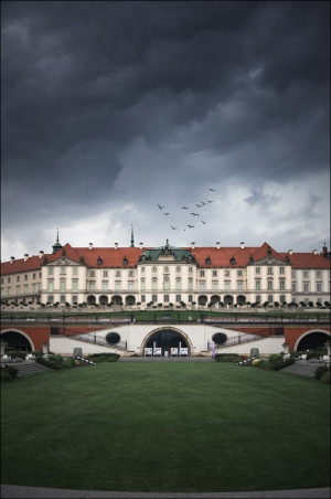 Zamek z ptakami - plakat premium Wymiar do wyboru: 59,4x84,1 cm
