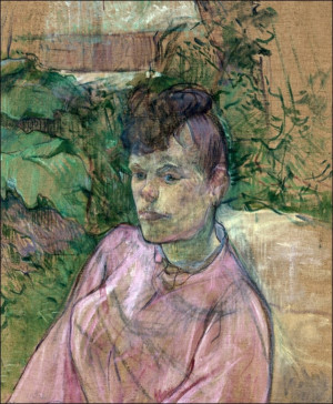 Woman in the Garden of Monsieur Forest, Henri de Toulouse-Lautrec - plakat Wymiar do wyboru: 50x70 cm