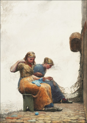 Mending the Nets, Winslow Homer - plakat Wymiar do wyboru: 50x70 cm
