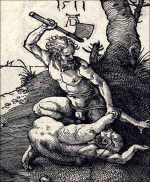 Cain Killing Abel, Albrecht Durer - plakat Wymiar do wyboru: 42x59,4 cm