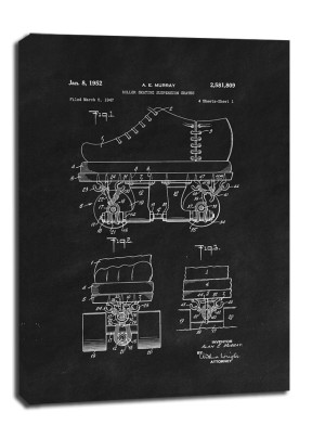 Patent Łyżworolki Projekt z1952, black - obraz na płótnie Wymiar do wyboru: 50x70 cm