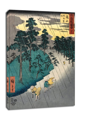 Kameyama Wind, Rain and Thunder, Hiroshige - obraz na płótnie Wymiar do wyboru: 50x70 cm
