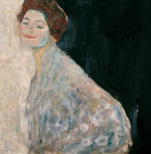Portret damy w bieli, Gustav Klimt - plakat Wymiar do wyboru: 30x30 cm
