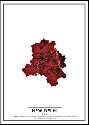 Crimson Cities - New Delhi - plakat Wymiar do wyboru: 60x80 cm