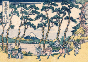 Hodogaya on the Tôkaidô, Hokusai - plakat Wymiar do wyboru: 70x50 cm