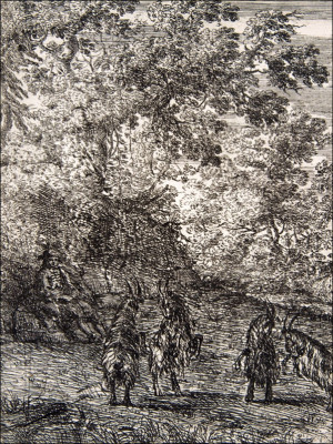 Four Goats (Left Section of The Goats), Claude Lorrain - plakat Wymiar do wyboru: 20x30 cm