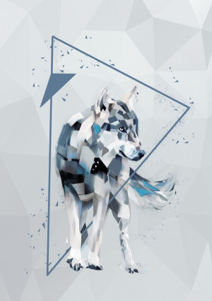 Wilk - plakat Wymiar do wyboru: 50x70 cm