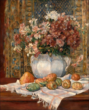 Still Life with Flowers and Prickly Pears, Auguste Renoir - plakat Wymiar do wyboru: 40x60 cm