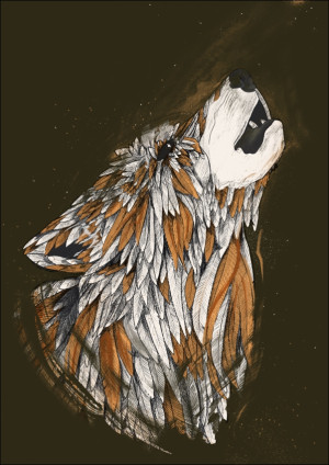 Feathered Wolf - plakat Wymiar do wyboru: 61x91,5 cm