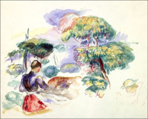 Landscape with a Girl, Auguste Renoir - plakat Wymiar do wyboru: 42x29,7 cm
