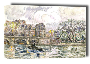 Paris: Le Place Dauphine, Paul Signac - obraz na płótnie Wymiar do wyboru: 120x90 cm