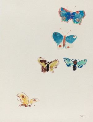 Odilon Redon Five Butterflies (1912) - plakat Wymiar do wyboru: 30x40 cm