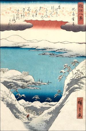 Twilight Snow at Hira, Hiroshige Ando - plakat Wymiar do wyboru: 20x30 cm
