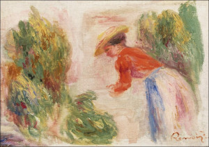 Woman Gathering Flowers, Auguste Renoir - plakat Wymiar do wyboru: 100x70 cm