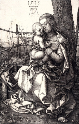 Virgin and Child Seated by a Tree, Albrecht Durer - plakat Wymiar do wyboru: 40x50 cm