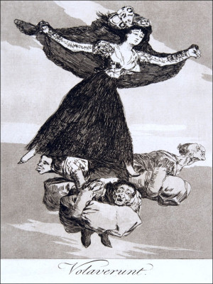 Plate 61 from Los Caprichos- They have flown (Volaverunt, Francisco Goya - plakat Wymiar do wyboru: 70x100 cm