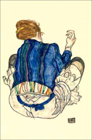 Seated Woman, Back View, Egon Schiele - plakat Wymiar do wyboru: 21x29,7 cm