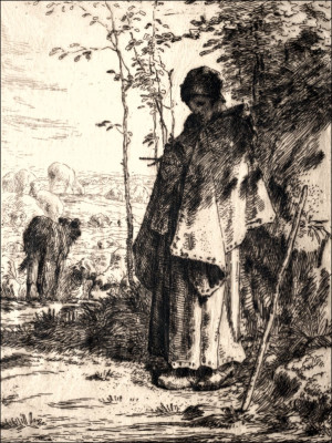 The Large Shepherdess, Jean-François Millet - plakat Wymiar do wyboru: 21x29,7 cm