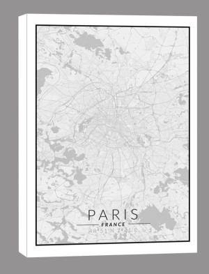 Paris mapa czarno biała - obraz na płótnie Wymiar do wyboru: 40x60 cm