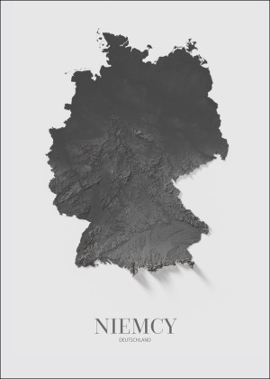 Niemcy, mapa grafitowa - plakat Wymiar do wyboru: 29,7x42 cm