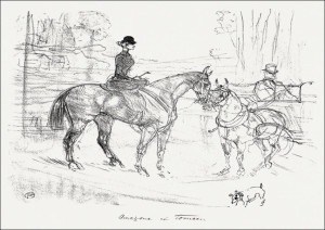 Horsewoman and Cart, Henri De Toulouse-Lautrec - plakat Wymiar do wyboru: 80x60 cm