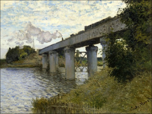 The railroad bridge in argenteuil, Claude Monet - plakat Wymiar do wyboru: 84,1x59,4 cm