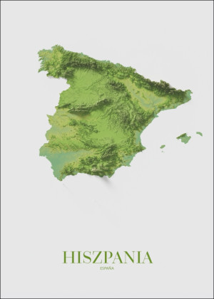 Hiszpania, mapa - plakat Wymiar do wyboru: 60x80 cm