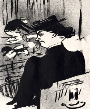 Le Café concert Une Spectatrice, Henri de Toulouse-Lautrec - plakat Wymiar do wyboru: 70x100 cm
