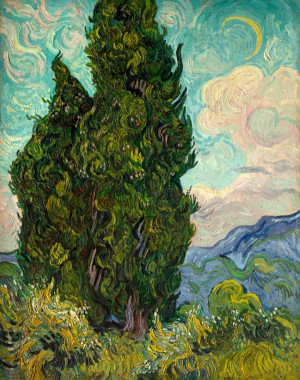 Cyprysy, Vincent van Gogh - plakat Wymiar do wyboru: 29,7x42 cm