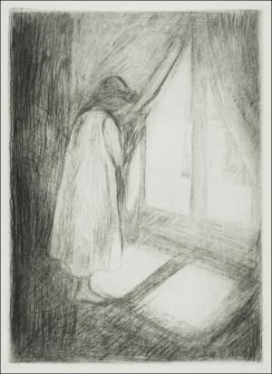 The Girl at the Window (1894), Edvard Munch -  plakat Wymiar do wyboru: 70x100 cm
