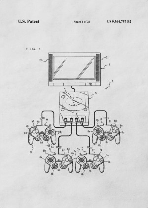Patent, Konsola Gamecube - plakat Wymiar do wyboru: 60x80 cm