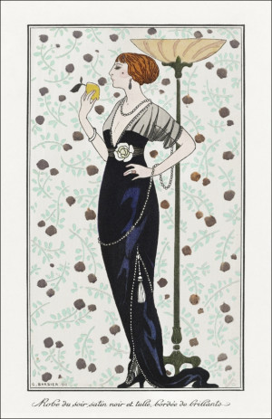 Costumes Parisiens: Grande robe du soir from Journal des Dames et des Modes, George Barbier - plakat Wymiar do wyboru: 40x60 cm
