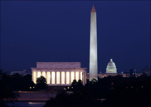 Our Treasured Washington Monuments at Night, Carol Highsmith - plakat Wymiar do wyboru: 59,4x42 cm