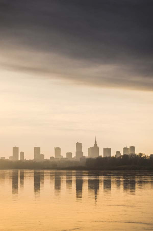 Warszawa Słonecznie - plakat premium Wymiar do wyboru: 59,4x84,1 cm
