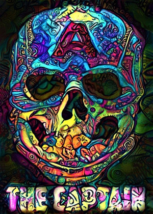 PsychoSkulls, Kapitan Ameryka, Marvel - plakat Wymiar do wyboru: 60x80 cm