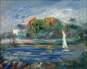 The Blue River, Auguste Renoir - plakat Wymiar do wyboru: 29,7x21 cm