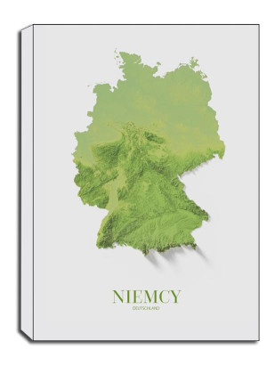 Niemcy, mapa - obraz na płótnie Wymiar do wyboru: 40x60 cm