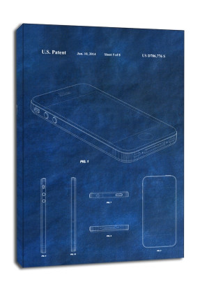 Patent, Iphone 2014 Niebieski - obraz na płótnie Wymiar do wyboru: 40x50 cm