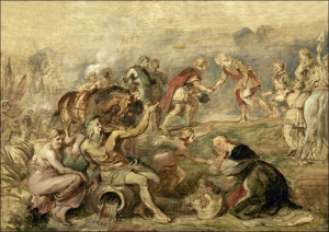 Meeting of King Ferdinand of Hungary and the Cardinal Infante Ferdinand of Spain at Nördlingen, Rubens - plakat Wymiar do wyboru: 80x60 cm