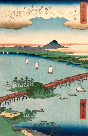 Sunset Glow at Seta, Hiroshige Ando - plakat Wymiar do wyboru: 42x59,4 cm