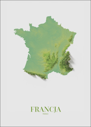 Francja mapa kolorowa - plakat Wymiar do wyboru: 20x30 cm