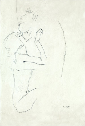 The Kiss, Egon Schiele - plakat Wymiar do wyboru: 30x40 cm