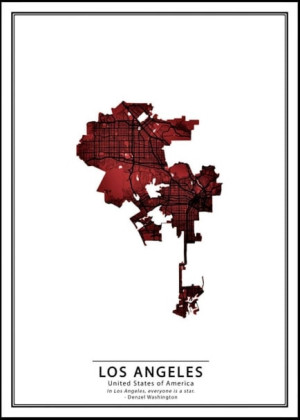 Crimson Cities -  Los Angeles - plakat Wymiar do wyboru: 29,7x42 cm