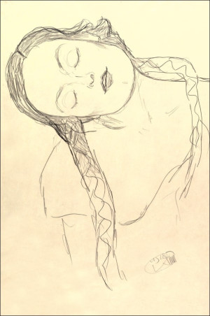 Half figure of a Young Woman, Gustav Klimt - plakat Wymiar do wyboru: 42x59,4 cm